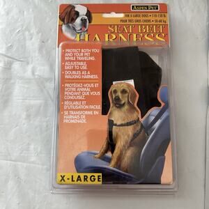 Aspen Pet Canine Dog Seat Belt & Walking Harness for XL Dog 110to 150 lbs New
